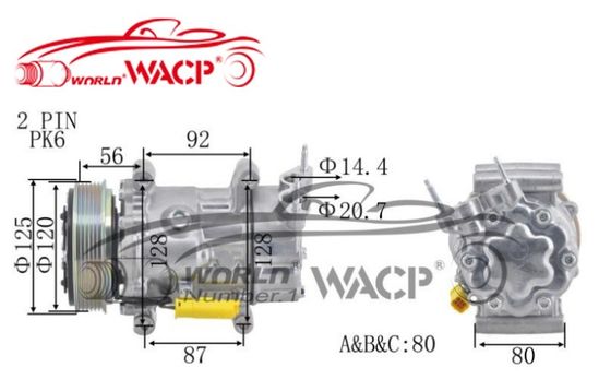 Автокомпрессор кондиционера для Peugeot Partner 1007 1608881380 WXPG008