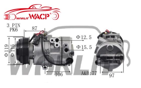 ACP1550000S Автомобильный AC компрессор для Kia K3 для Sportage DW16 6PK WXKA025