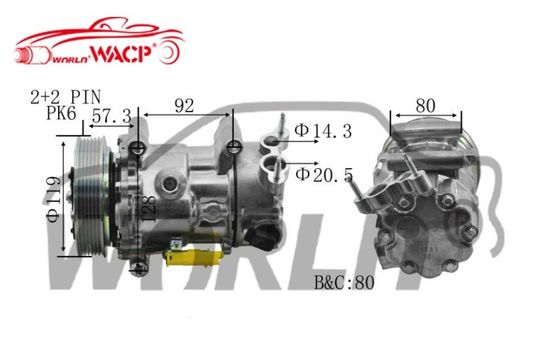 Р.К.600.082 Автомобильный воздушный компрессор для SD6C12 CITROEN C4 C4 LOUNGE ADAPTAÇÃO PEUGEOT 307/208 WXPG009