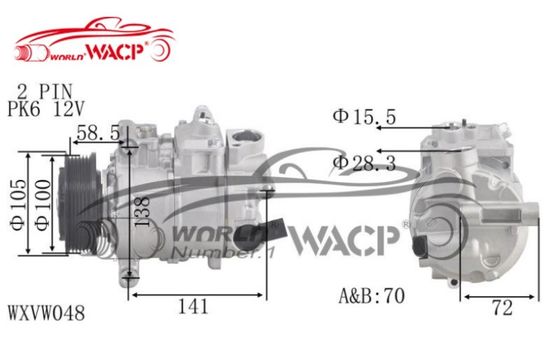 DCP32065 Компрессор Автомобильный кондиционер для VW T5 Amarok Multivan WXVW048